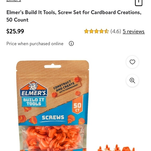 NEW! Elmer’s Build It Tools 50 Count Screws • Multiple Available - Picture 4 of 6